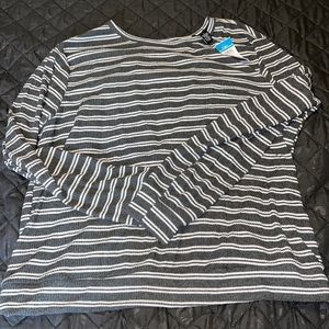 Gray and white sweater open back